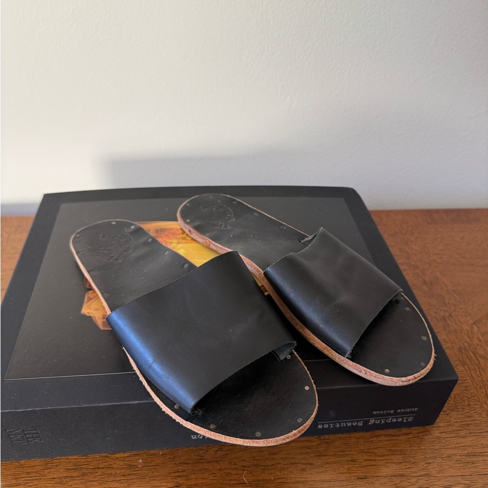 Beek Leather Slide Sandals handmade leather soles 7
